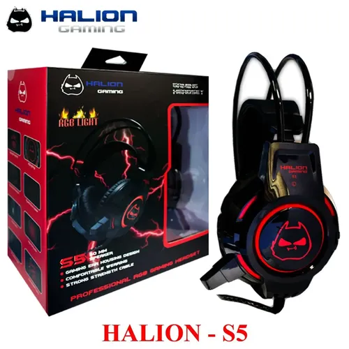 AUDIFONO GAMER HALION S5  MICROFONO, ILUMINACION LED RGB, 3.5MM