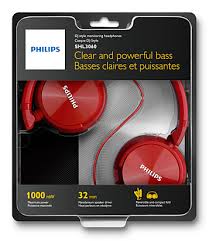 AUDIFONO PHILIPS SHL3060 DJ SUPRAURAL, SENSIBILIDAD 106 DB, POTENCIA 1000 MW, PARLANTE 32MM, COLOR ROJO, PLEGABLE