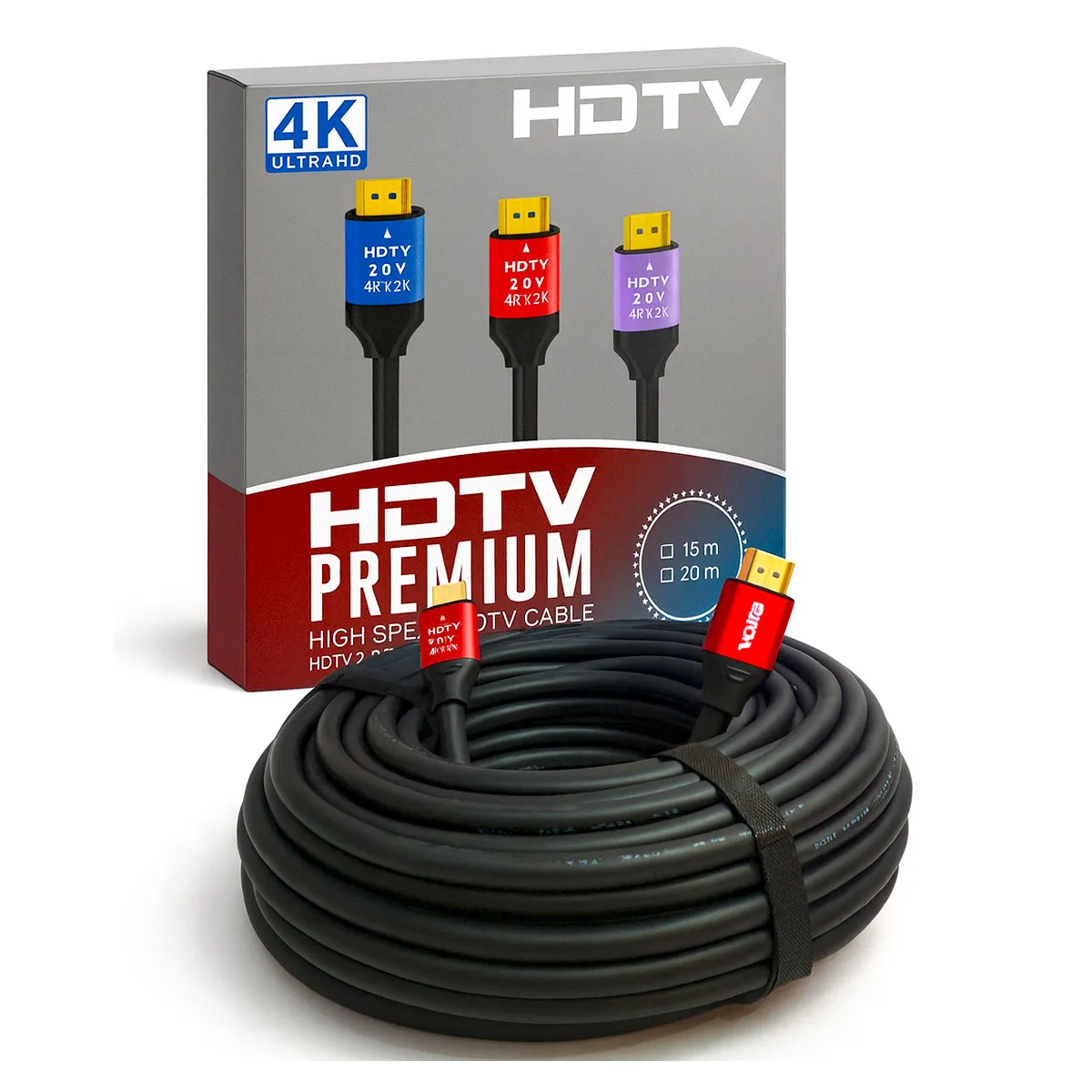 CABLE HDMI 2.0 4K ULTRA HD DEFINICION HDTV PREMIUM 20 METROS (XC-FH20M 4K) - Vista 4