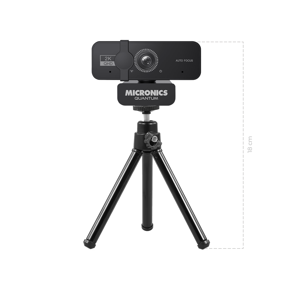 CAMARA WEB MICRONICS QUANTUM MIC W700 RESOLUCIÓN 2K MICROFONO INCORPORADO + TRIPODE - Vista 3