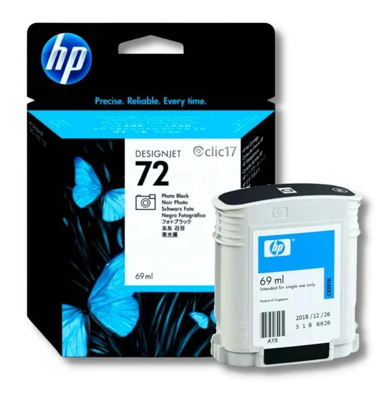 CARTUCHO DE TINTA HP 72 NEGRO FOTOGRAFICO C9397A ORIGINAL