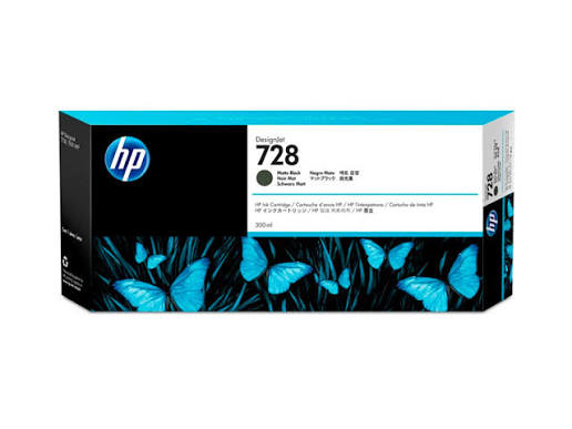 CARTUCHO DE TINTA ORIGINAL - HP - 728 NEGRO MATE (F9J68A) - NEGRO MATE, 300 ML, PARA PLOTTERES HP DESIGNJET - F9J68A