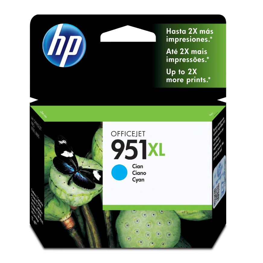 CARTUCHO DE TINTA ORIGINAL - HP - 951XL CIAN (CN046AL) - CARTUCHO DE TINTA CIAN ALTO RENDIMIENTO (XL), APROX. 1500 PAGINAS, PARA HP OFFICEJET PRO SERIES -