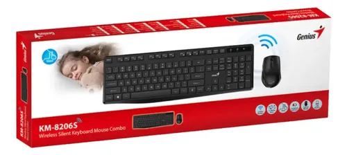 COMBO TECLADO Y MOUSE GENIUS - KM-8206S AI COPILOT - KIT INALAMBRICO, TECLADO MULTIMEDIA, MOUSE, FUNCION AI COPILOT, USB RECEPTOR 2.4GHZ, COLOR NEGRO - 31310028501