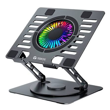 COOLER PARA LAPTOP - TEROS - TE-7132N - HASTA 15.6 PULGADAS, 1 VENTILADOR DE 11 CM, SUPERFICIE DE ALUMINIO Y SILICONA