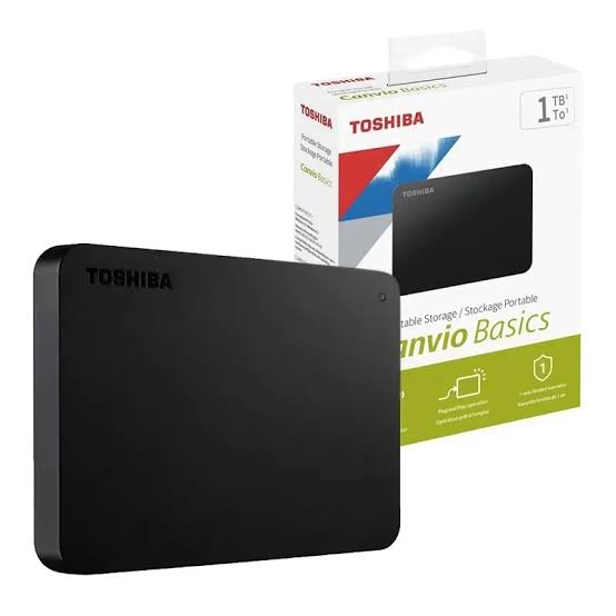 DISCO DURO EXTERNO - TOSHIBA - CANVIO BASICS HDTB510XK3AA - DISCO EXTERNO PORTATIL DE 1TB, USB 3.0, FORMATO 2.5", COLOR NEGRO