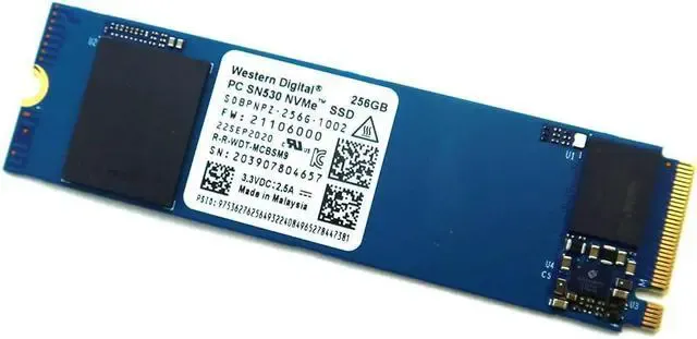 DISCO SOLIDO NVME - WESTERN DIGITAL - SN530 256GB - SSD M.2 2280 NVME PCIE OEM, MODELO SDBPNPZ-256G-1114
