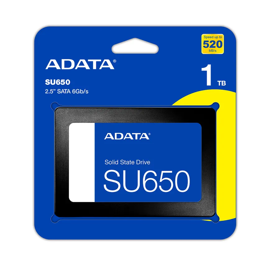 DISCO SOLIDO SATA - ADATA - SU650 1TB - SSD 2.5" SATA III, COMPATIBLE CON SISTEMAS PC Y PORTÁTILES - (ASU650SS-1TTR)