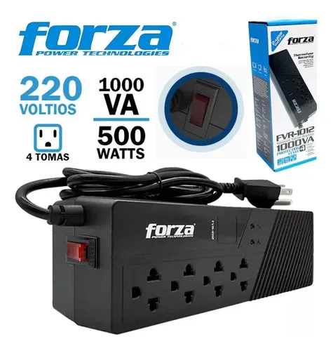 ESTABILIZADOR FORZA FVR-1012 1000VA 500W 4 TOMAS 220V REGULADOR