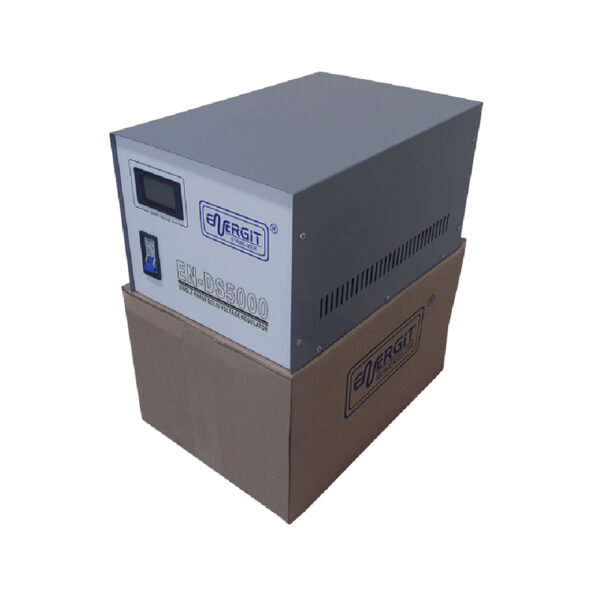 ESTABILIZADOR MONOFÁSICO SÓLIDO 5000W 140V-250V 220V DIGITAL ENERGIT (EN-DS5000)