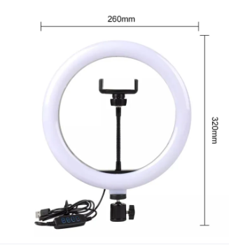 KIT ARO LED TIK TOK (26CM) + TRIPODE 2.0M, USB 5V - SIN N/P - Vista 2