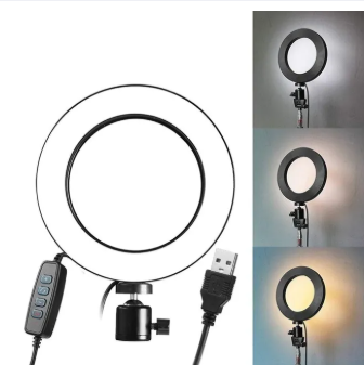 KIT ARO LED TIK TOK (26CM) + TRIPODE 2.0M, USB 5V - SIN N/P