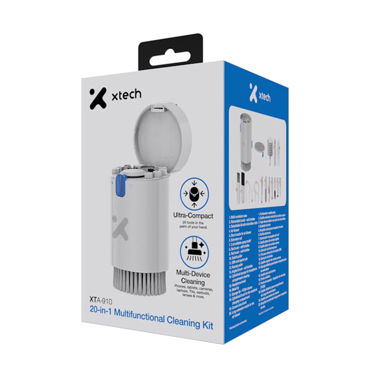 KIT DE LIMPIEZA XTECH 20 EN 1 MULTIFUNCIONAL CLEANING KIT (XTA-910)