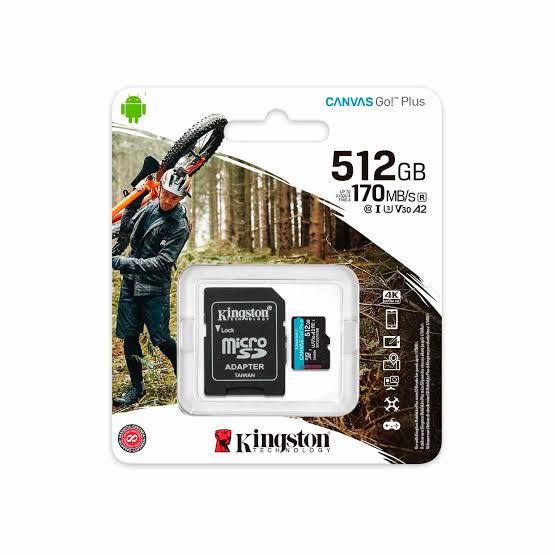 MEMORIA MICROSD - KINGSTON - SDCG3/512GB - MICRO SDXC 512GB, LECT. 170MB/S, ESCRIT. 70MB/S, CLASE 10, U3, V30 - SDCG3/512GB