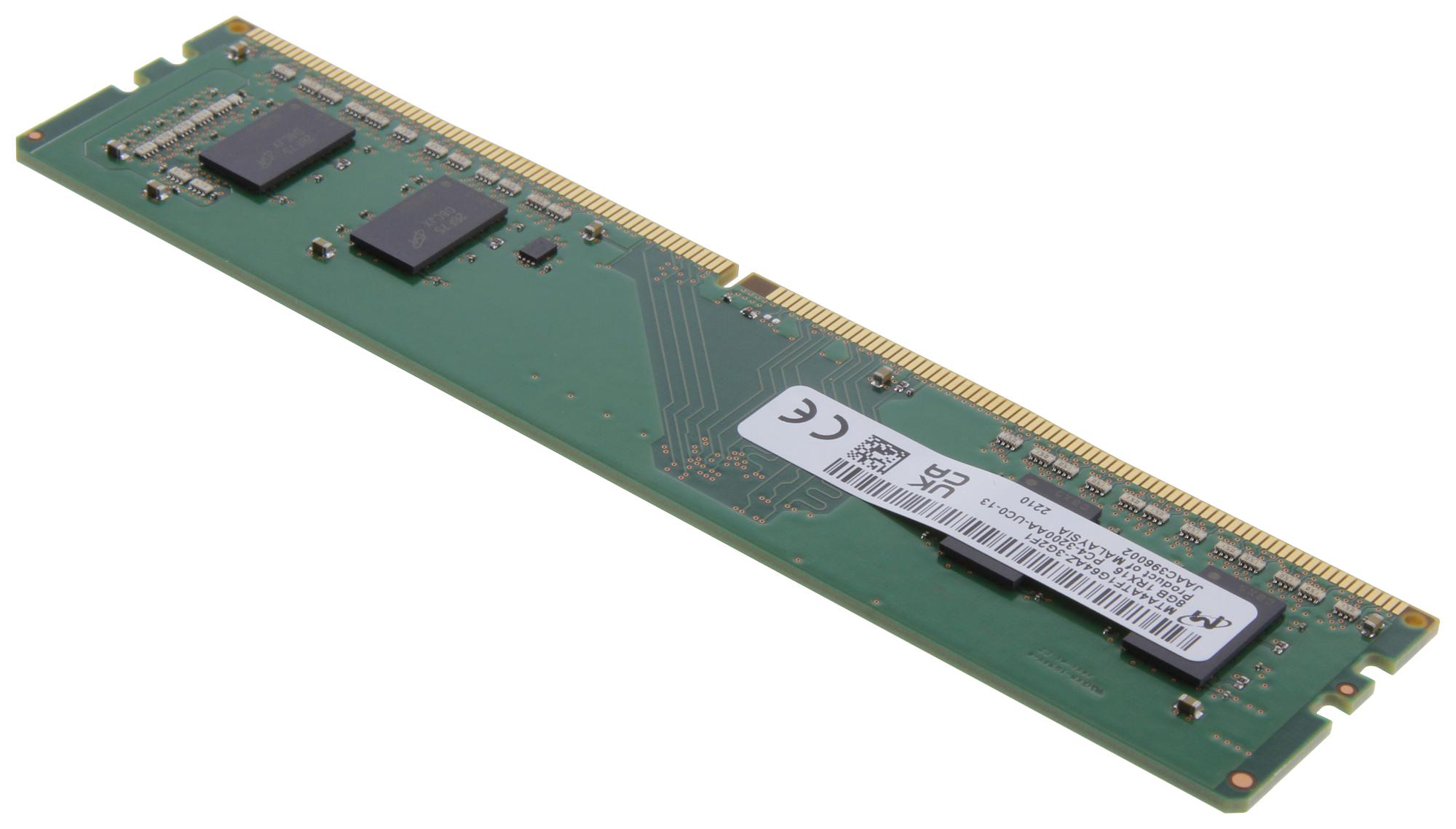 MEMORIA RAM - MICRON - MTA4ATF1G64AZ-3G2F1 - 8GB DDR4-3200MT/S, DIMM, PC4-25600, 1RX4, NON-ECC, PARA PC DE ESCRITORIO - MTA4ATF1G64AZ-3G2F1