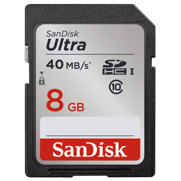 MEMORIA SD - SANDISK - ULTRA SDSDUN-008G-G46 - SDHC 8GB, CLASE 10, UHS-I, VELOCIDAD HASTA 80MB/S - SDSDUN-008G-G46