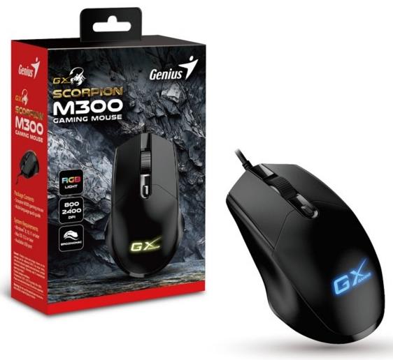 MOUSE GAMER - GX - SCORPION M300 - MOUSE GAMER OPTICO, RGB, ILUMINACION LED, DISEÑO ERGONOMICO, COLOR NEGRO