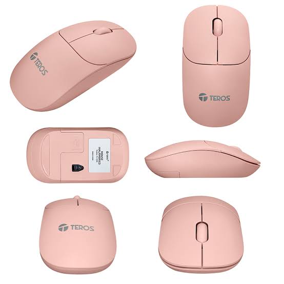 Mouse óptico inalámbrico TEROS TE-1218S, 1000 DPI, receptor USB, 3 botones