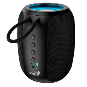 PARLANTE BLUETOOTH - GENIUS - SP-915BT - BLUETOOTH 5.3, 5W, MICROFONO AI COPILOT, ILUMINACION RGB, 6 HORAS BATERIA, COLOR NEGRO+GRIS - SP-915BT