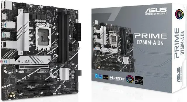 PLACA MADRE - ASUS - PRIME B760M-A D4 - PLACA BASE MICRO-ATX, CHIPSET INTEL B760, SOCKET LGA1700, DDR4, HDMI, DP, USB 3.2 - SIN N/P