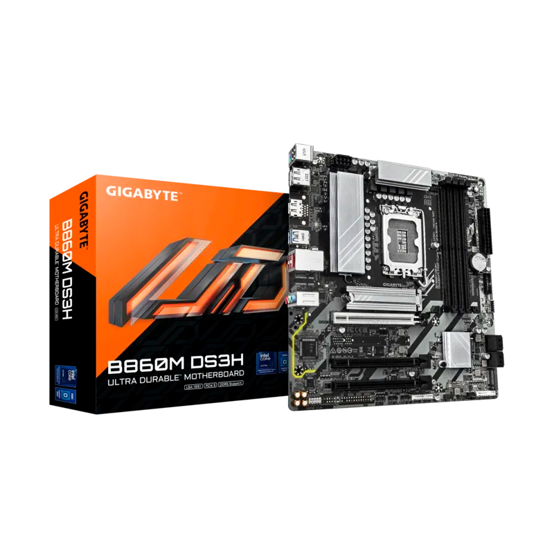 PLACA MADRE GIGABYTE B860M DS3H WIFI6E SOCKET LGA 1851, RAM DDR5, CORE ULTRA (9MB86MSH6-00-G10)