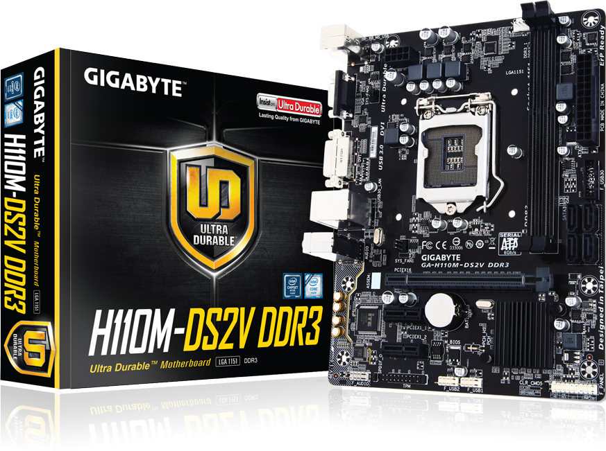 PLACA MADRE - GIGABYTE - GA-H110M-DS2V DDR3 - PLACA BASE MIRO-ATX, CHIPSET INTEL H110, SOCKET LGA1151, DDR3, VGA, DVI-D - MBGBH110MDS2VD3