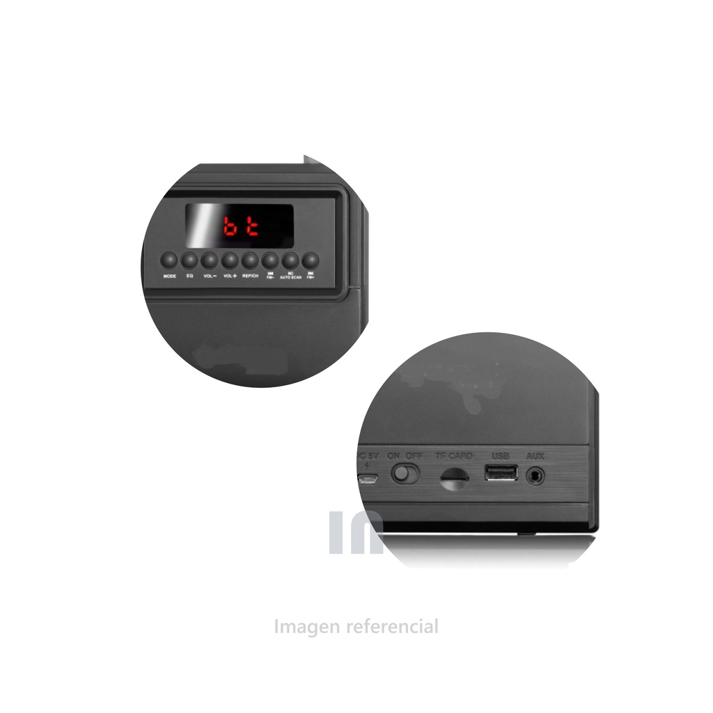 RADIO PORTATIL - HALION - AT-8350 - BLUETOOTH, BATERIA RECARGABLE, USB, ENTRADA AUXILIAR, PANEL DIGITAL - Vista 3