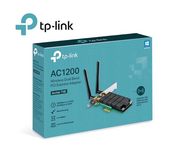 TARJETA INALAMBRICA - TP-LINK - ARCHER T4E - PCIE WI-FI AC1200, DOBLE BANDA (2.4/5 GHZ), DOS ANTENAS, DRIVERS WINDOWS - 0152502293