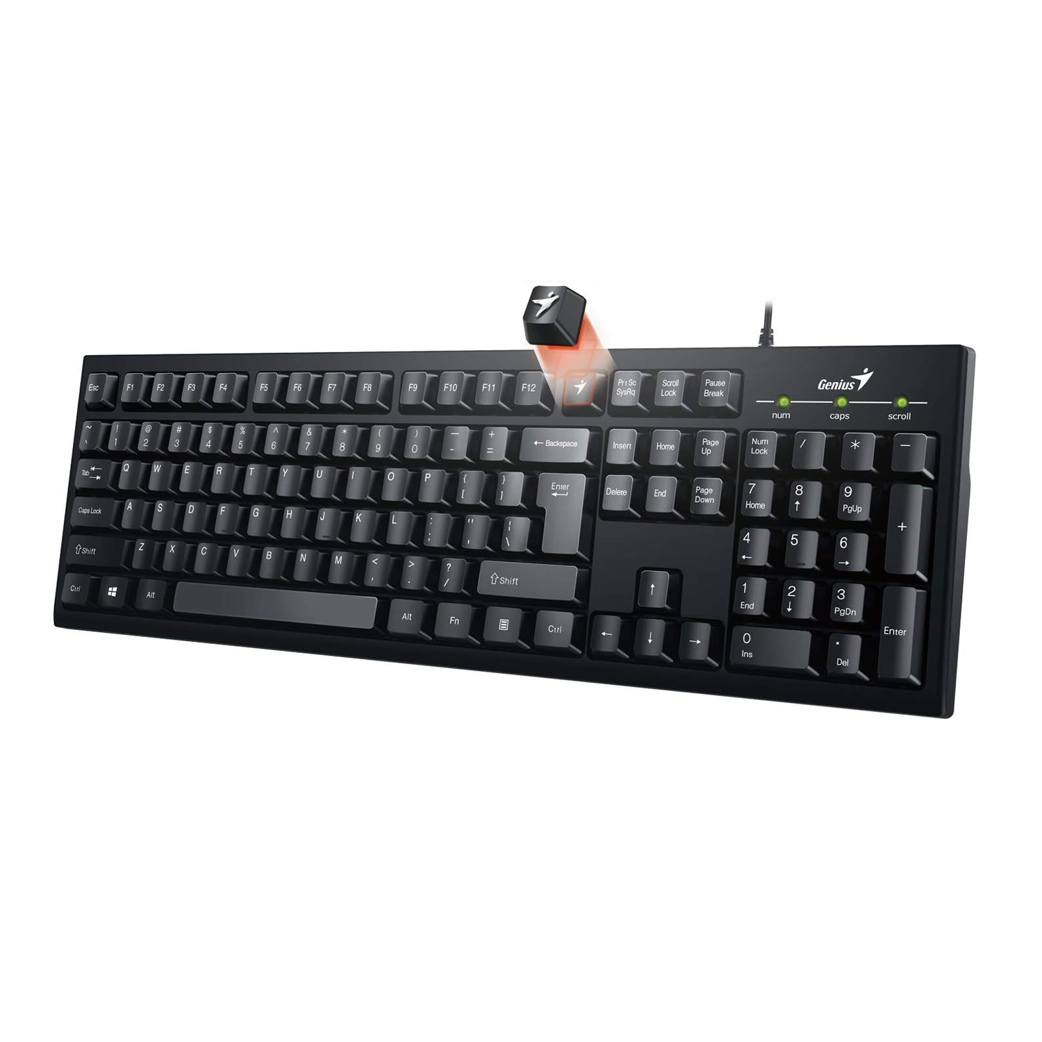 TECLADO GENIUS KB-100 ALAMBRICO USB, DISTRIBUCION ESPAÑOL, TECLAS SILENCIOSAS, DISEÑO DELGADO, COLOR NEGRO - Vista 3